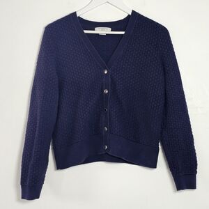 Navy Blue Women's Textured Cardigan